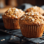 gluten-free banana oat muffins on cooling rack