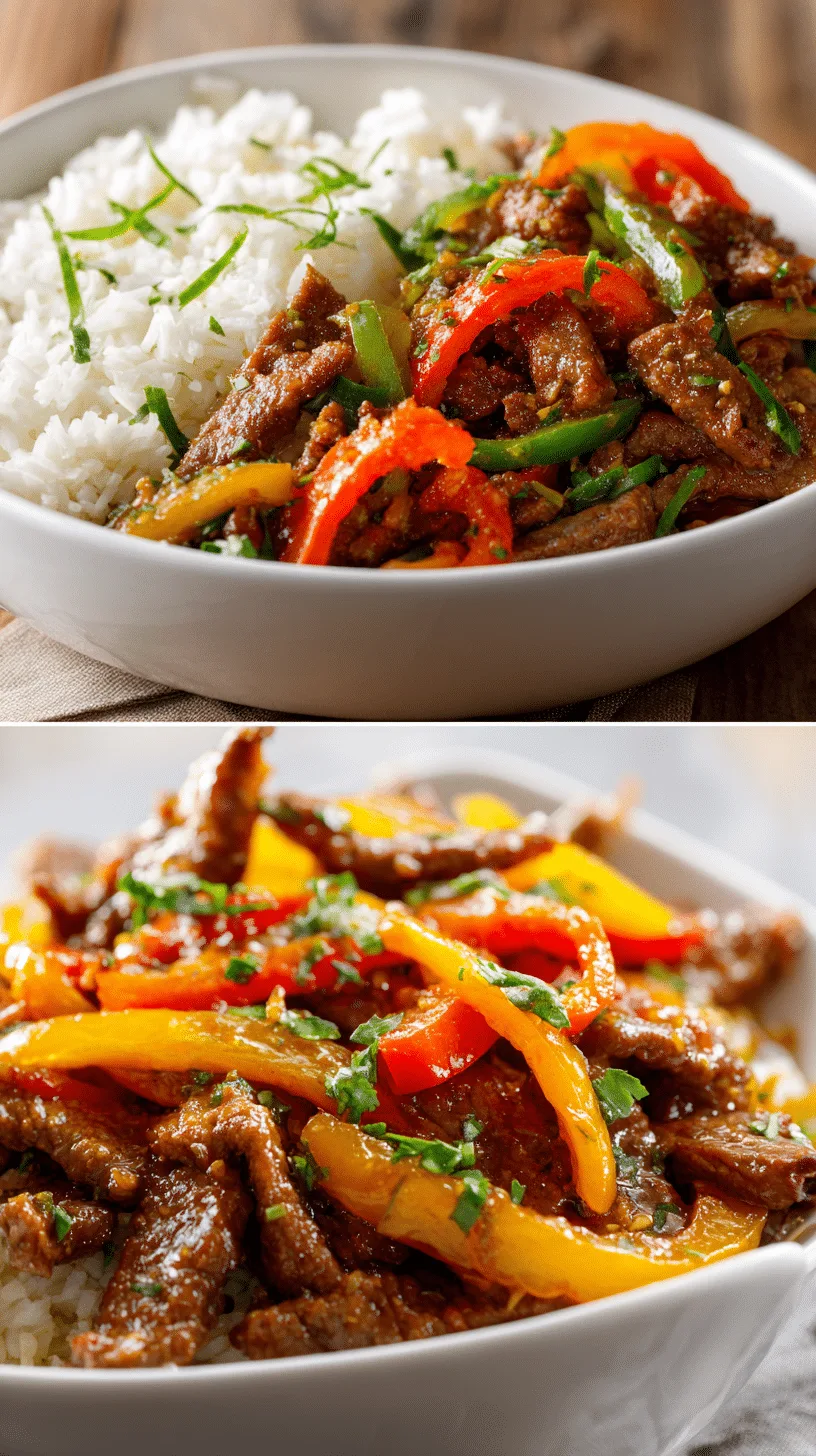 Flavorful Crockpot Pepper Steak served over rice – tender and easy slow cooker recipe