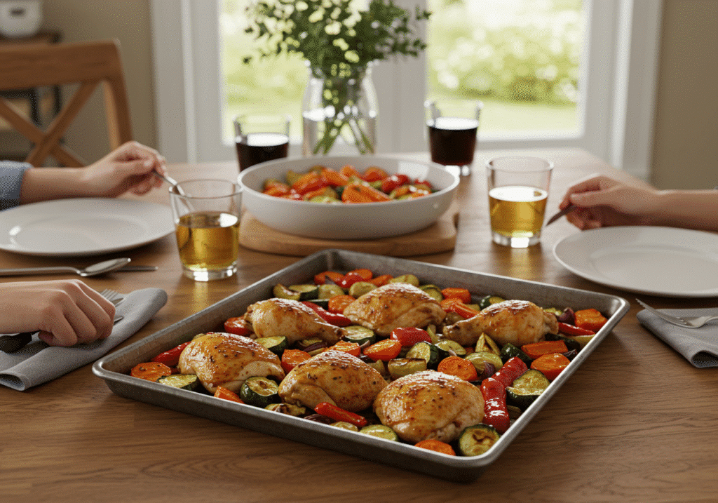 Serving one-pan quick dinner ideas