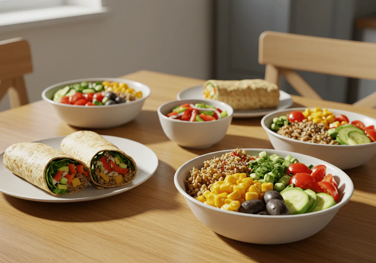 Quick Lunch Recipes – appetizing homemade lunch table