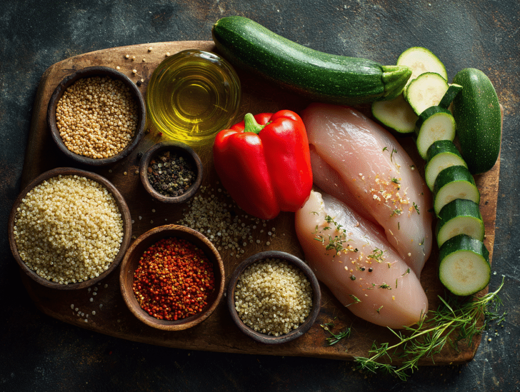 Ingredients for a high-protein dinner recipe