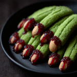 Kids enjoying Creepy Witch Finger cookies at a Halloween party