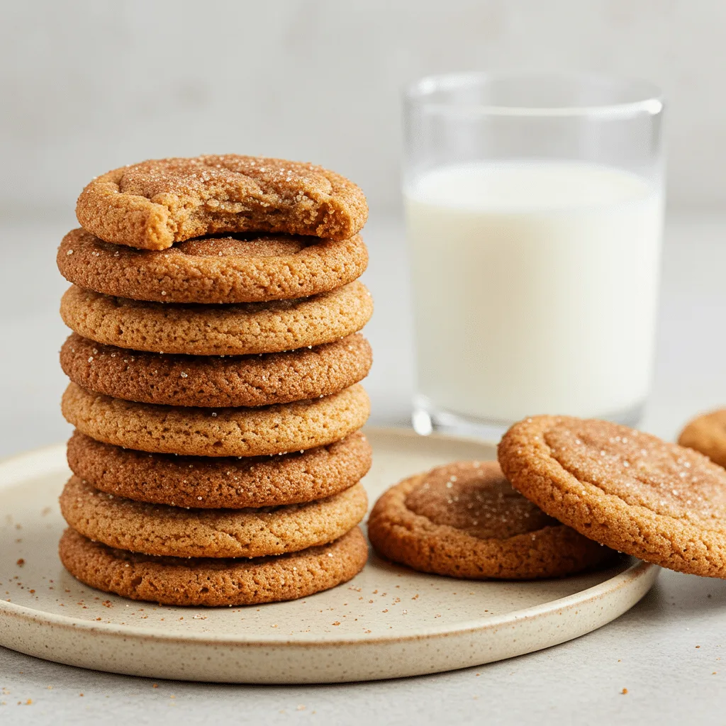 Freshly baked Cinnamon Sugar Cookies on a rustic wooden board, dusted with cinnamon sugar.