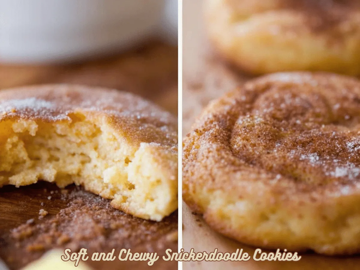 Snickerdoodle cookies dusted with cinnamon sugar