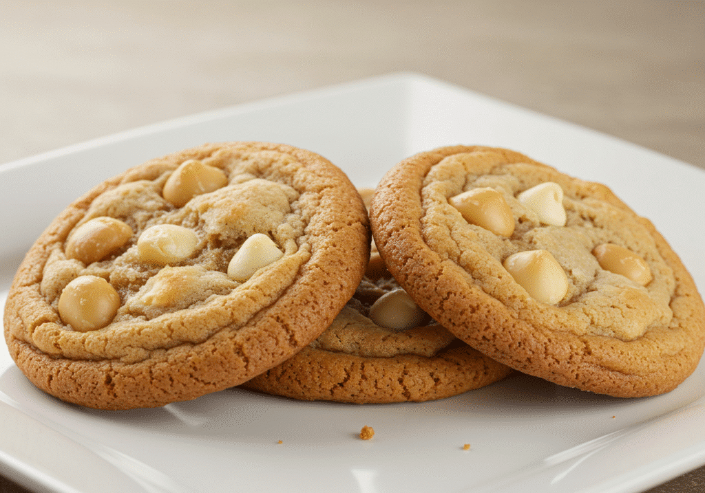 Cookies with white chocolate chips and nuts