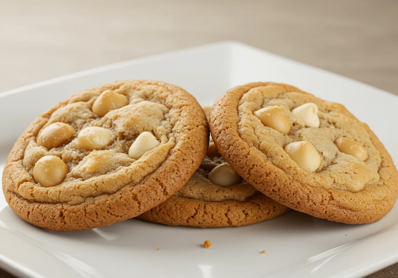 Cookies with white chocolate chips and nuts
