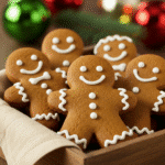 Gingerbread cookie with bite showing spiced center