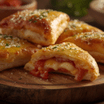 Homemade cheesy pizza pockets for weeknight meals;