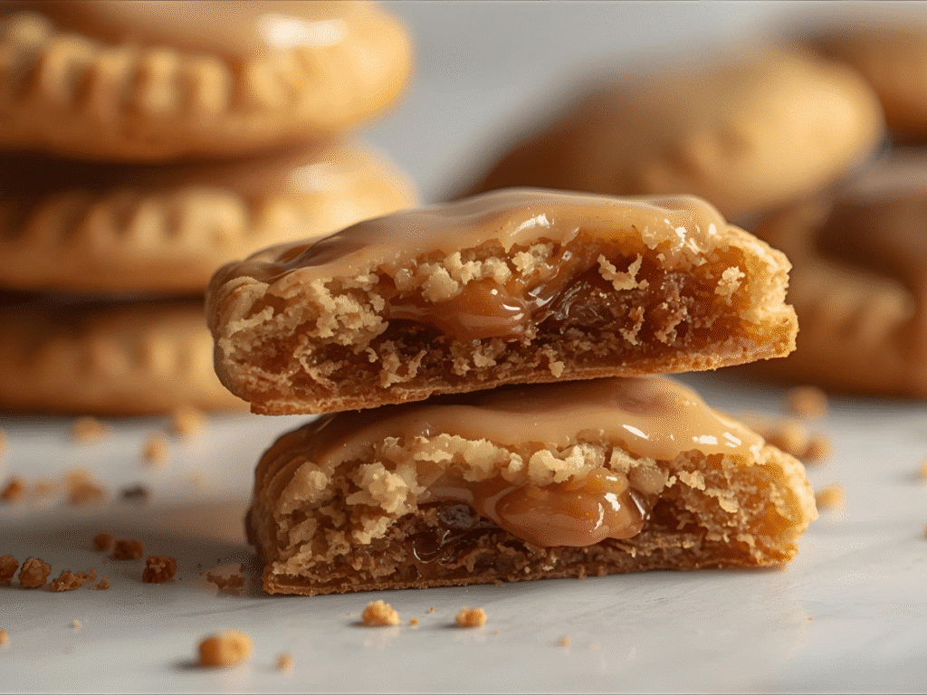 Crimp-edged Brown Sugar Pop Tart Cookies with cinnamon glaze.
