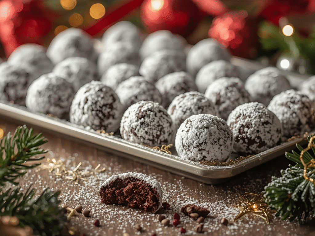 High Protein Cookies styled as chocolate snowballs; Protein Powder Cookies feel with classic texture.