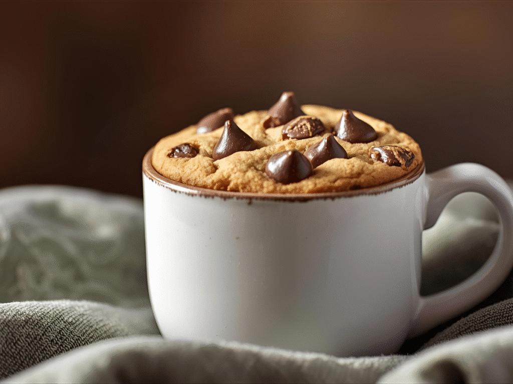 Chocolate Chip Mug Cookie, Best Mug Cookie Recipe, Cookie In A Mug, Microwavable Cookie single serve.