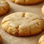 Freshly glazed Kentucky Butter Cake Cookies on parchment.​