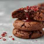 Ingredients for Chocolate Cherry Thumbprint Cookies including cocoa and Cherry Preserves.