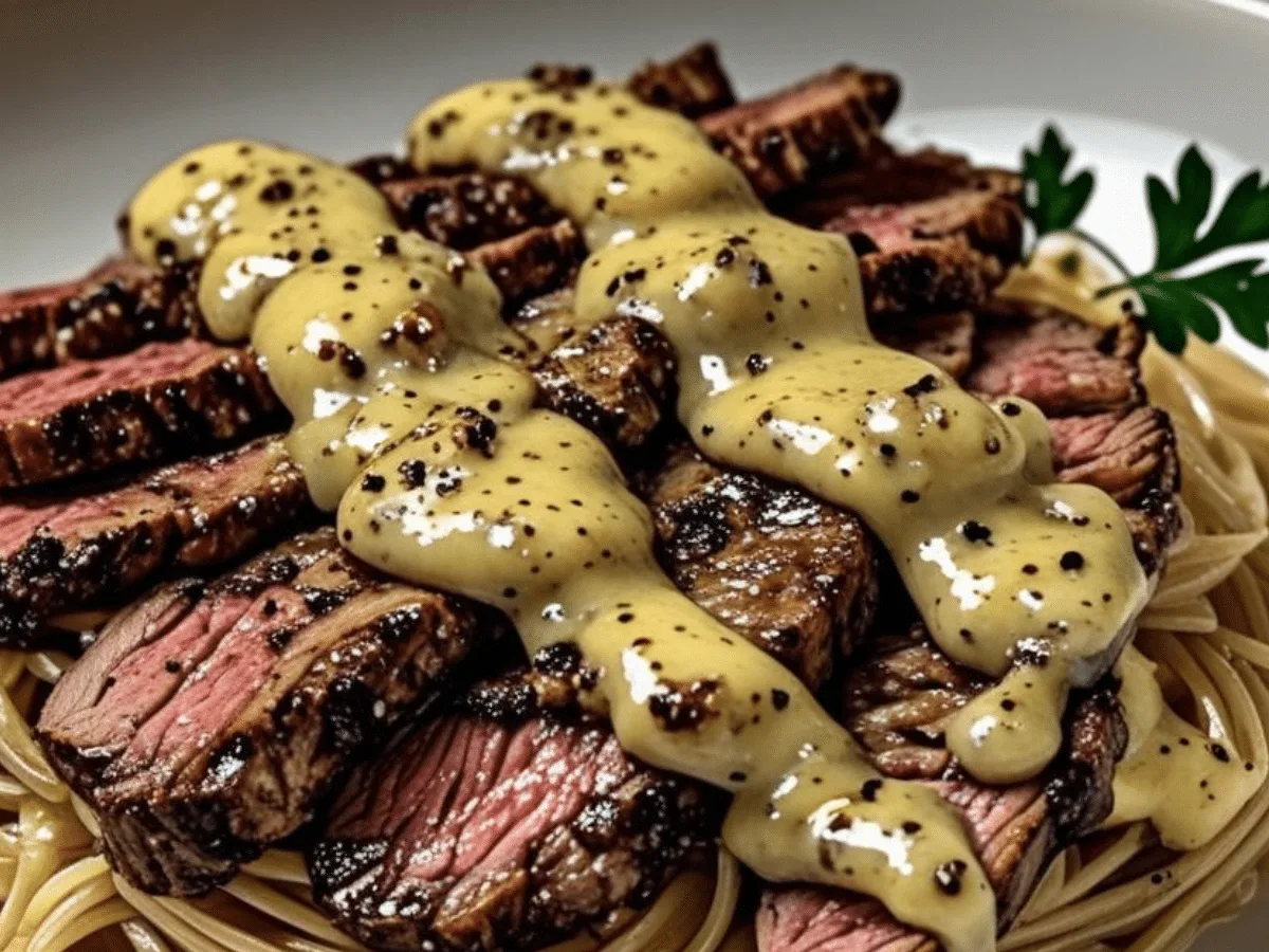 V1: Alt: Juicy Garlic Butter Steak with Lightning Noodles.