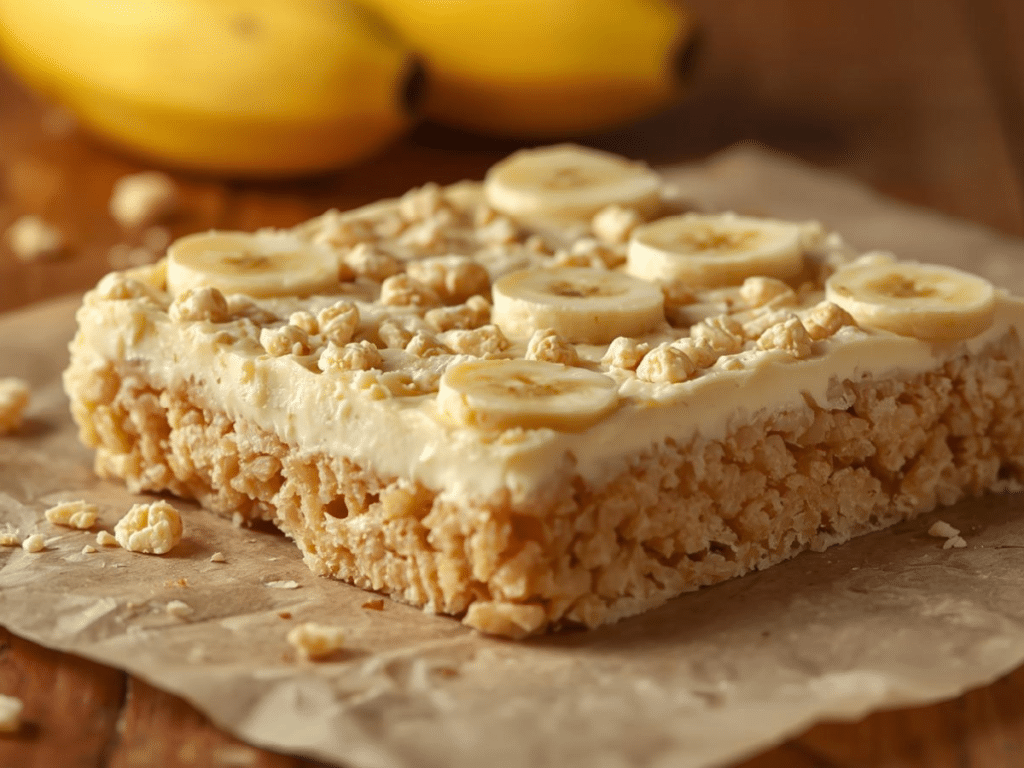 Homemade rice krispies treats recipes with banana cream rice krispie treats flavor.