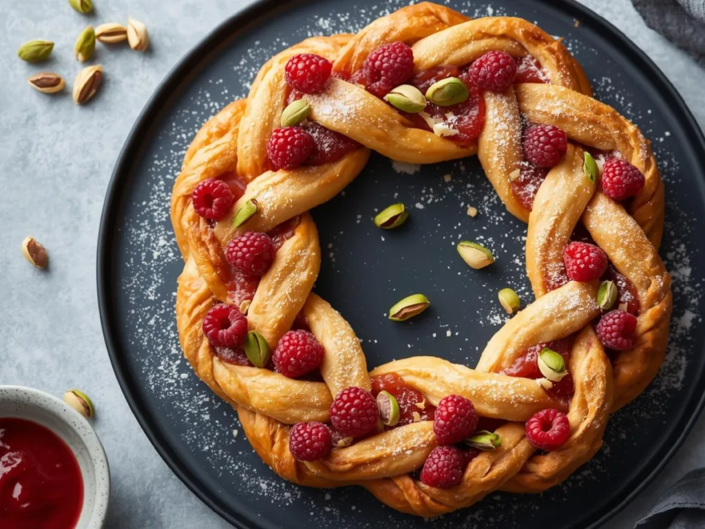 Raspberry Pistachio Wreath