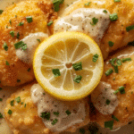 | Alt: Platter of Chicken Romano with pasta side |