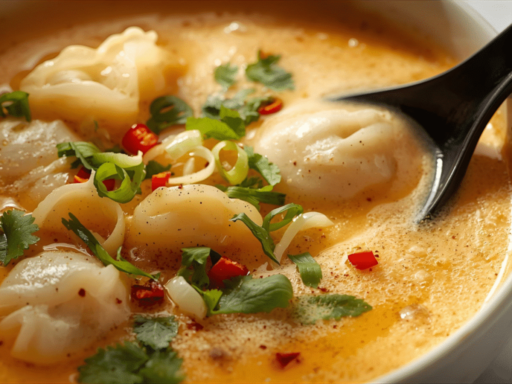Ingredients for Thai Coconut Potsticker Soup.