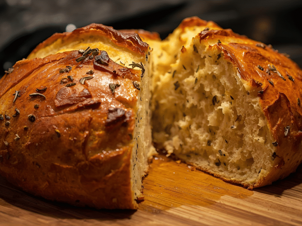 Ingredients for garlic herb bread