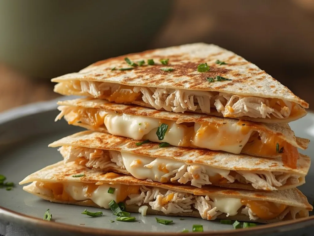 Cheesy protein packed quesadilla with ranch