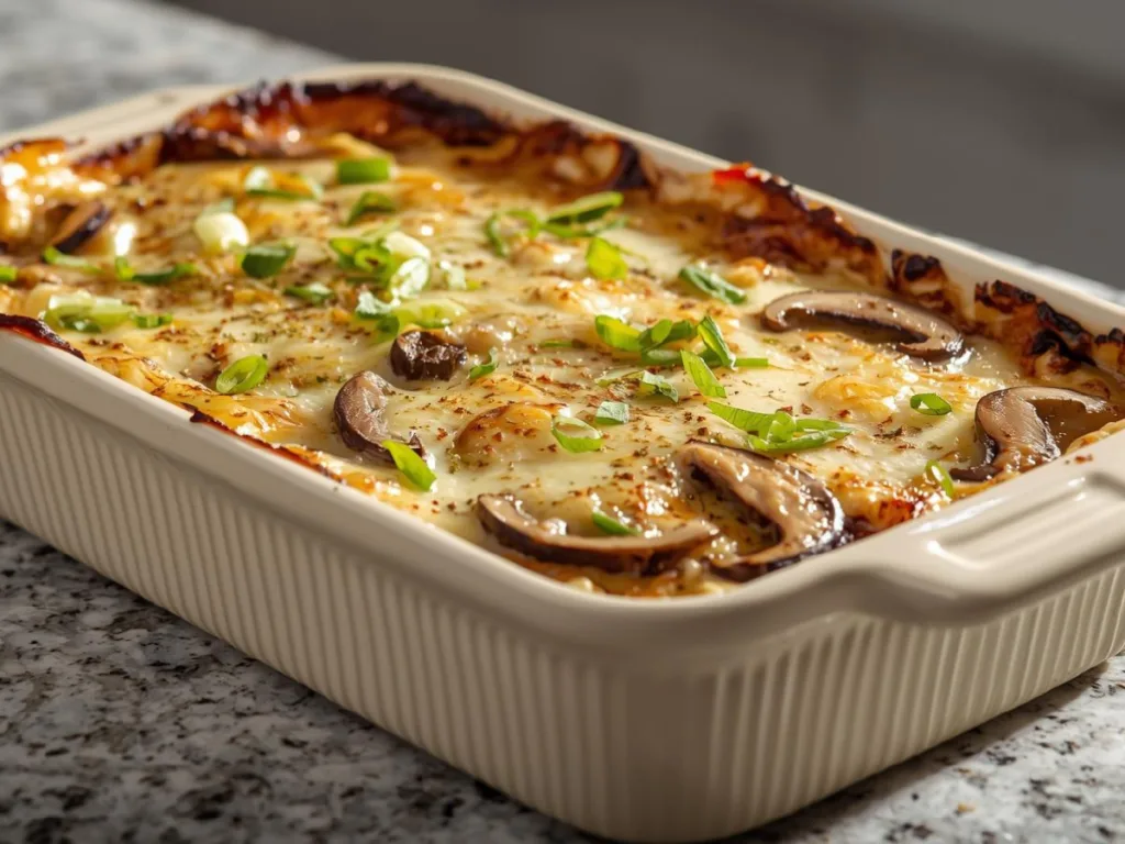Golden Stuffed Mushroom Dip