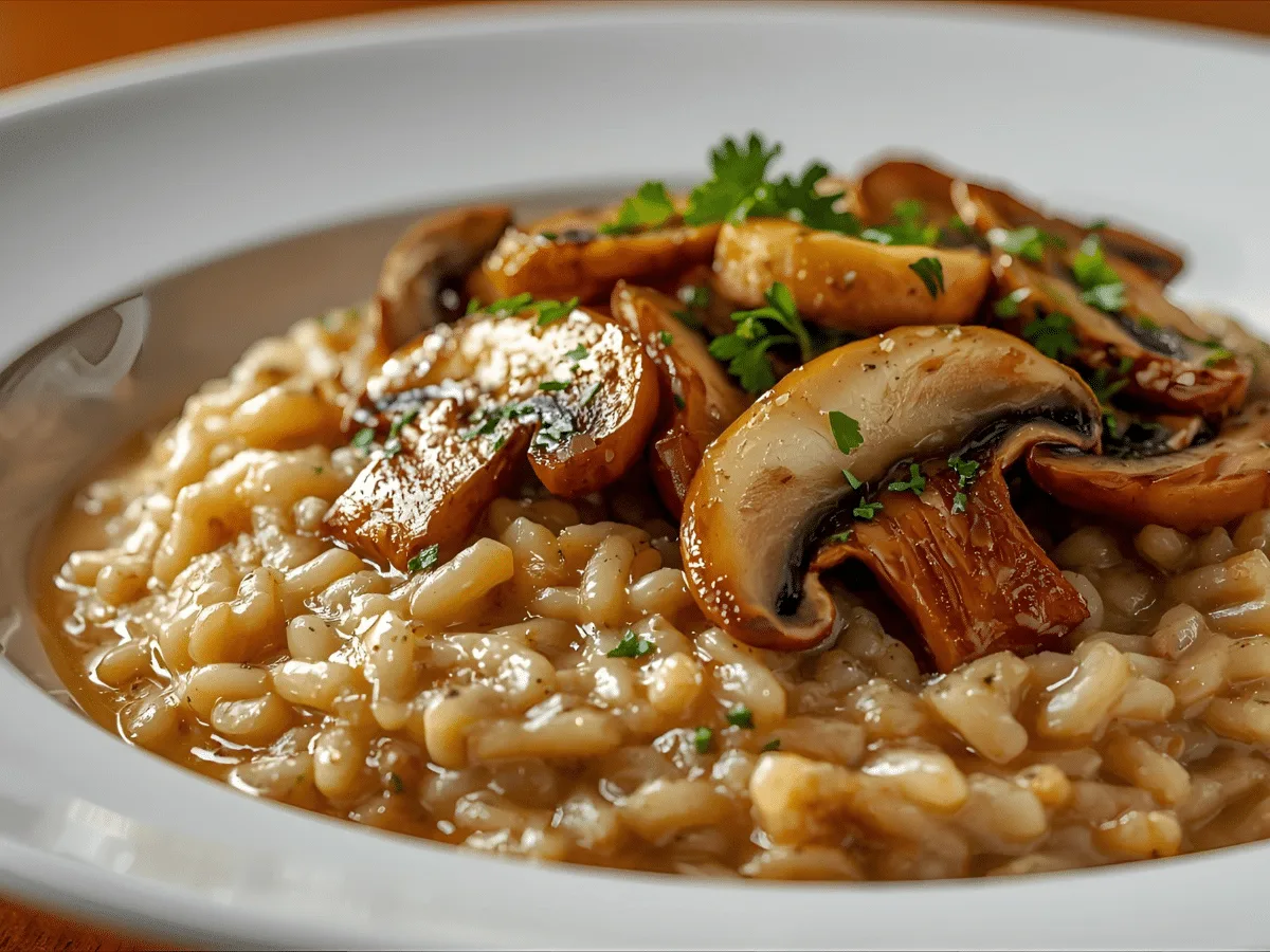 Easy Mushroom Risotto: Easy Mushroom Risotto with fresh herb