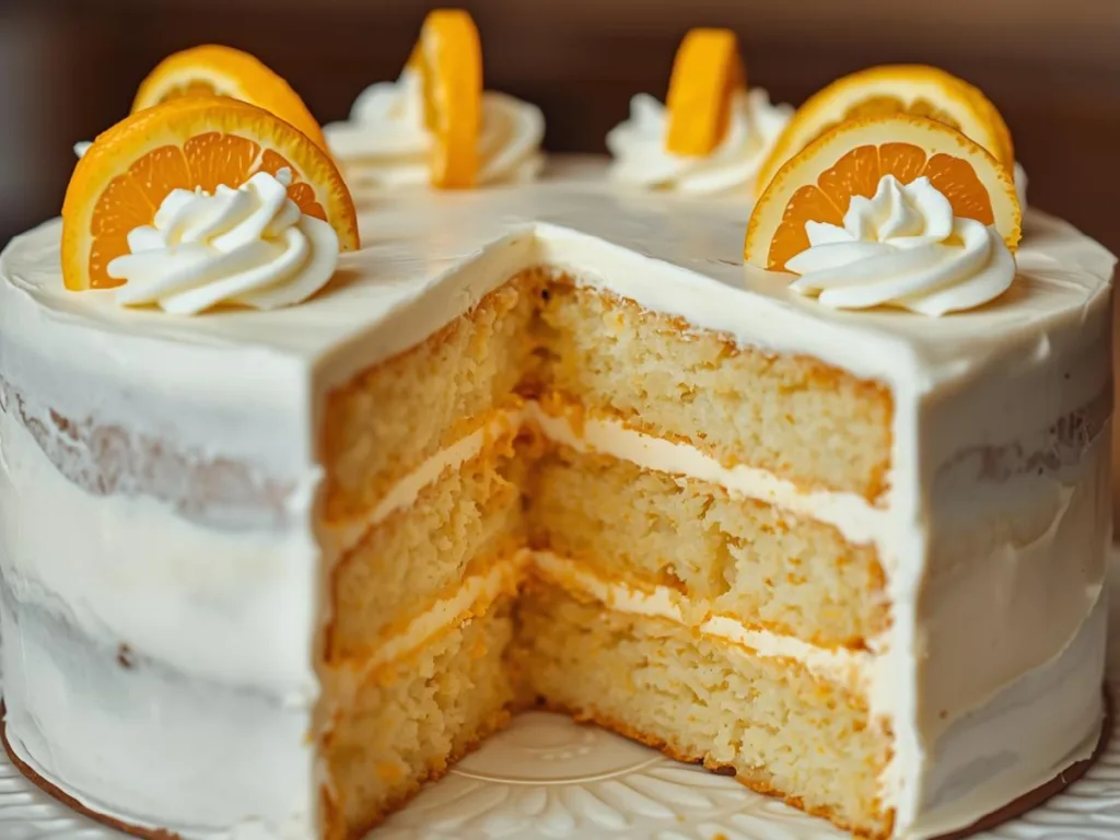 Orange Creamsicle Cake with orange zest