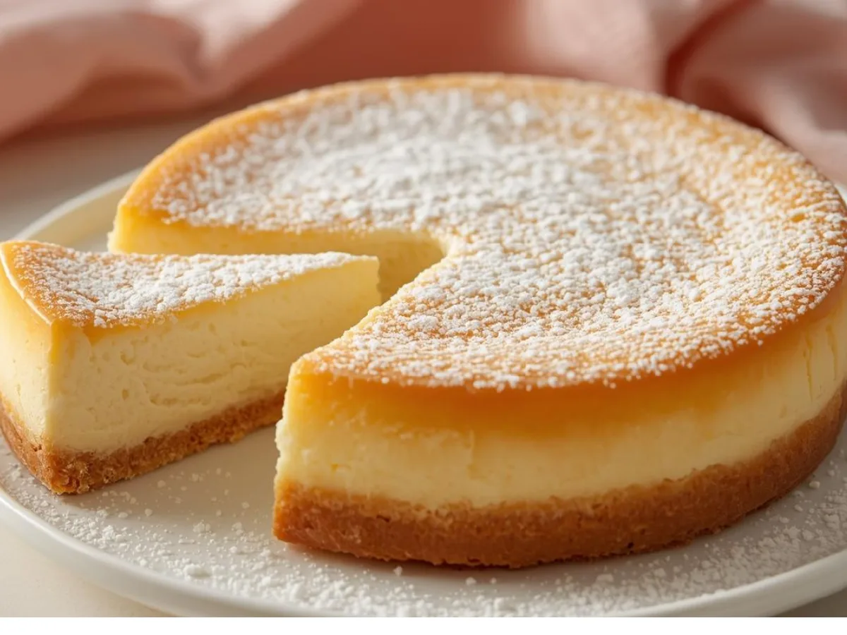 Vanilla Magic Custard Cake layers.