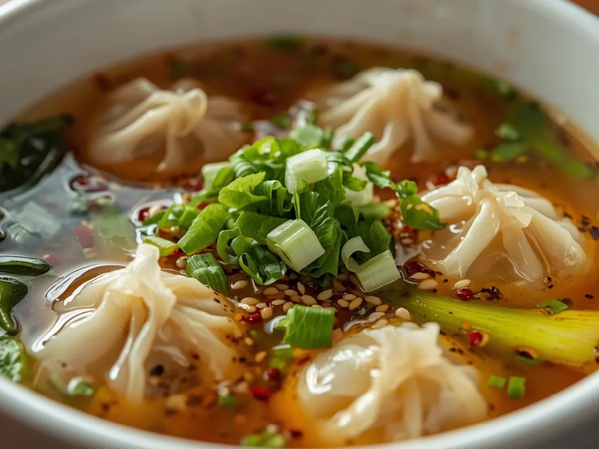 Bowl of Deconstructed Wonton Soup