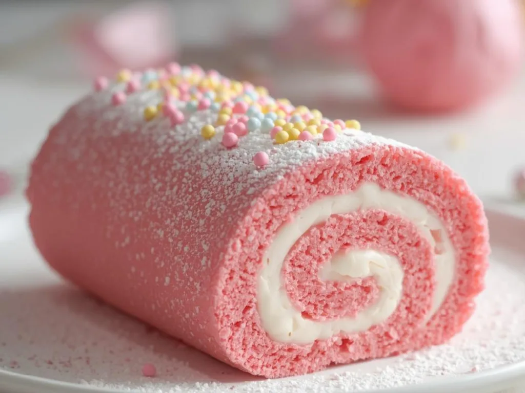 Japanese Cotton Candy Swiss Cake Roll feature image.