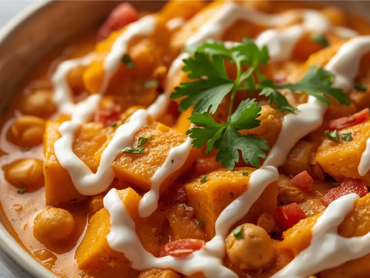 Sweet Potato and Chickpea Curry with lime