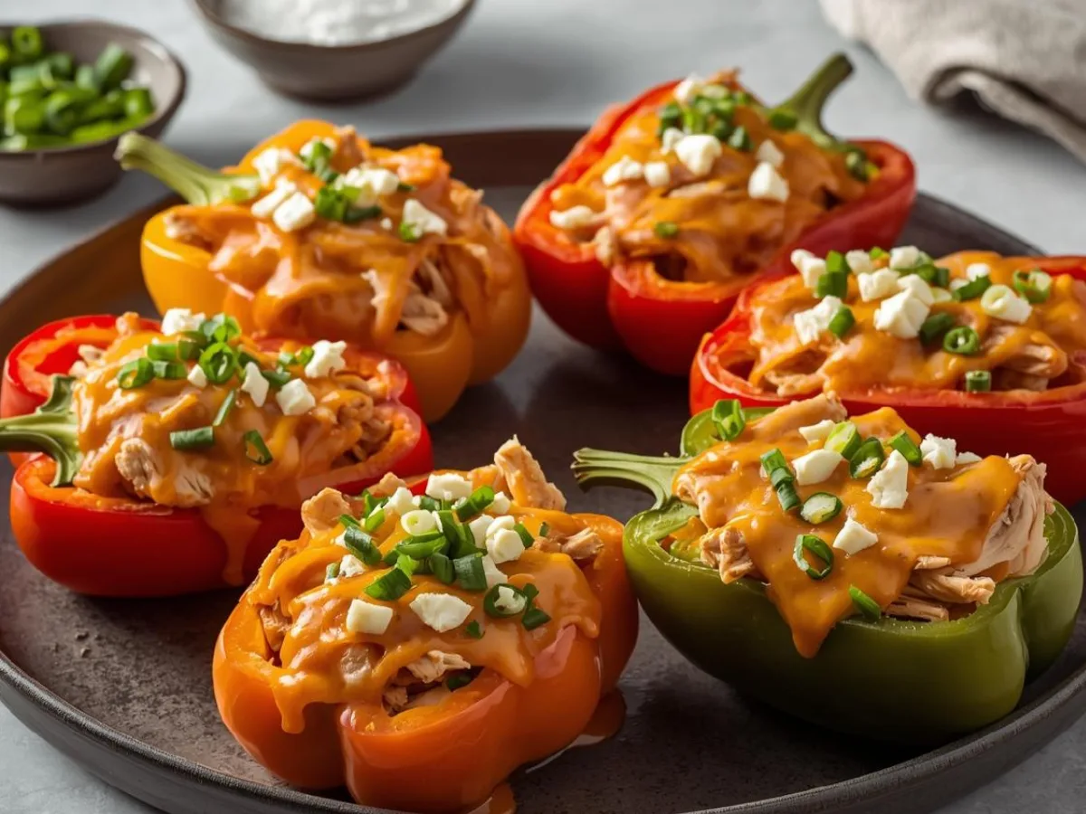 Buffalo Chicken Stuffed Peppers