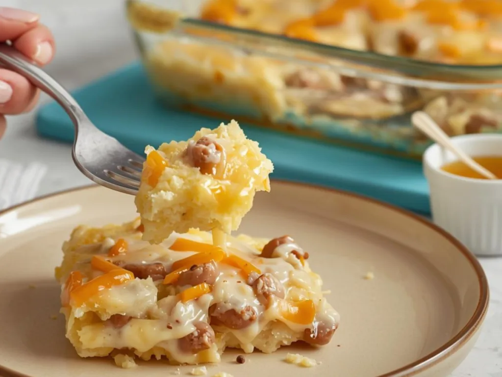 Biscuit and Gravy Casserole With Eggs