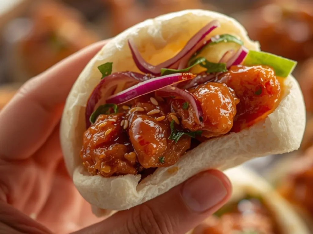 Korean Chicken Steamed Bao Buns