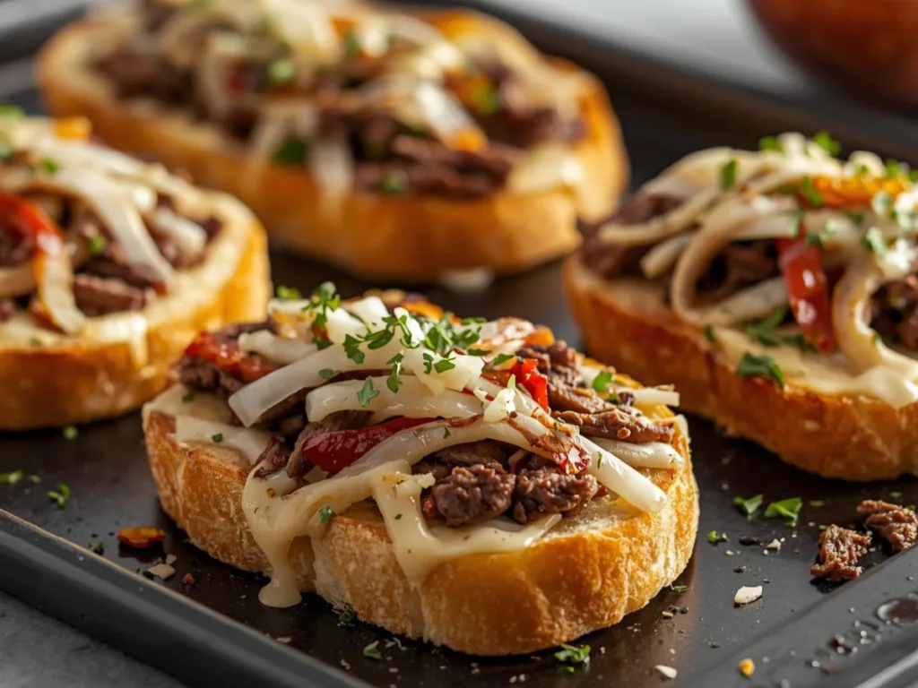 Philly Cheesesteak Stuffed Garlic Bread