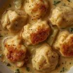 Sautéed cabbage and dumplings skillet.