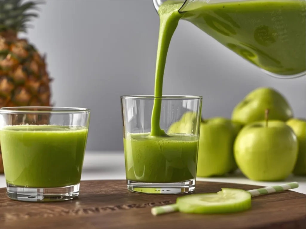 Child enjoying green juice