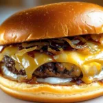 Fried onion burgers Oklahoma style on brioche buns.