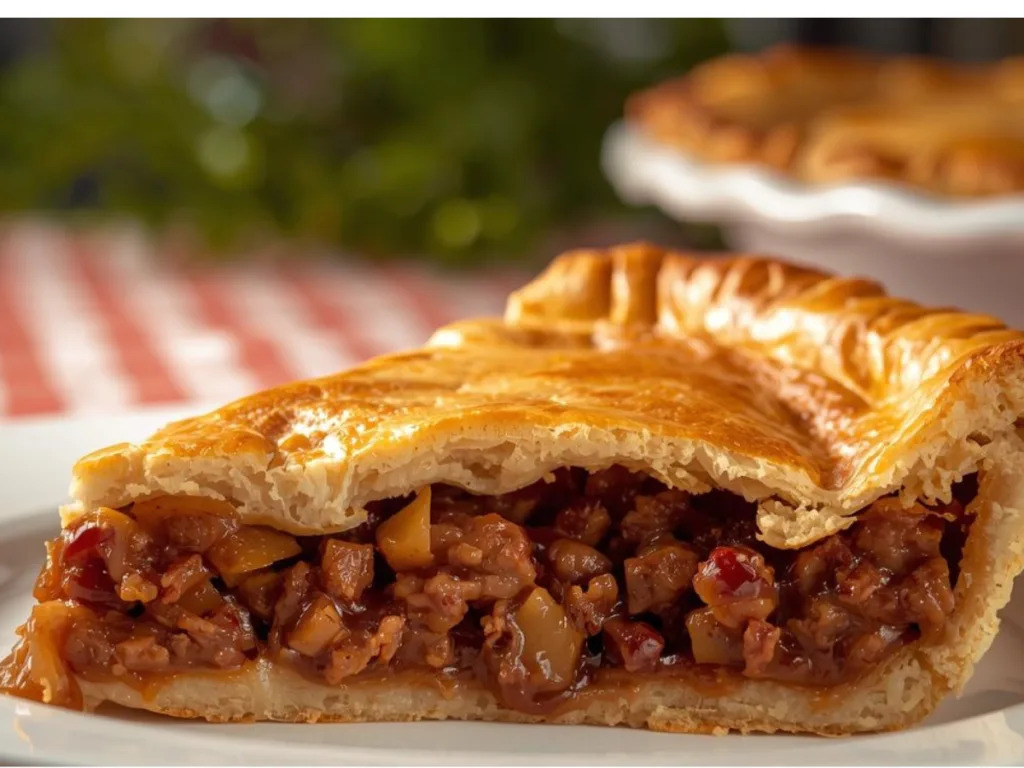 Old-Time Mincemeat Pie decorated with lattice pastry, perfect for a holiday gathering or traditional family recipe boards.