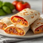 Close-up of Pizza Burrito texture.