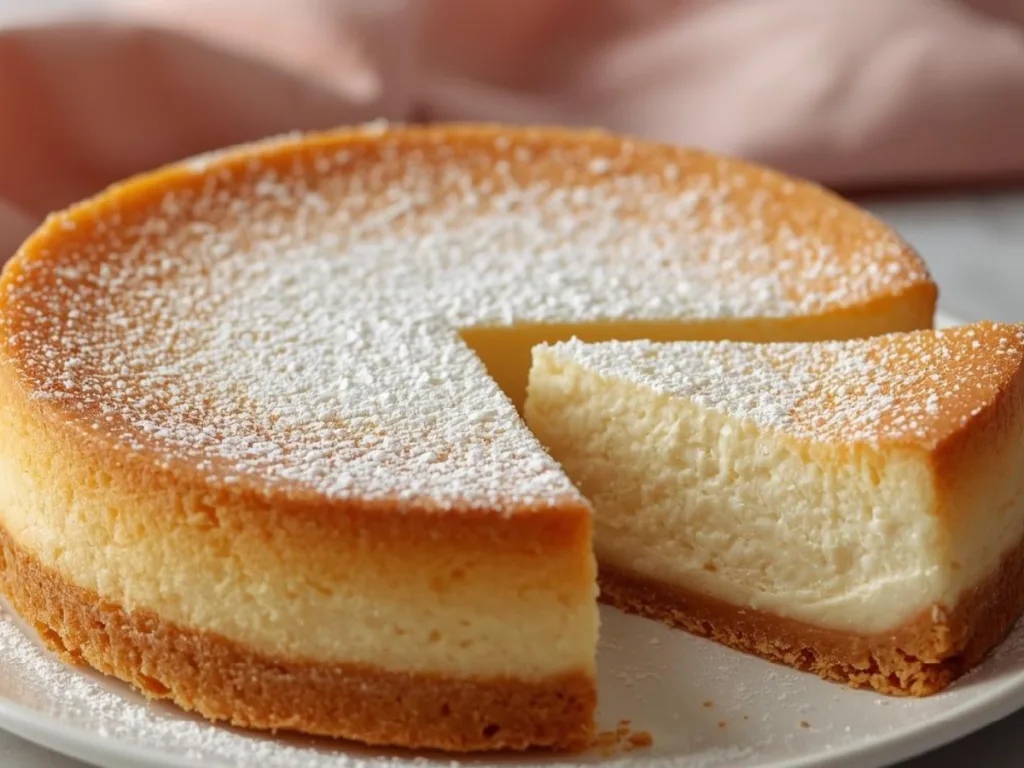 Triple layer Vanilla Magic Custard Cake.