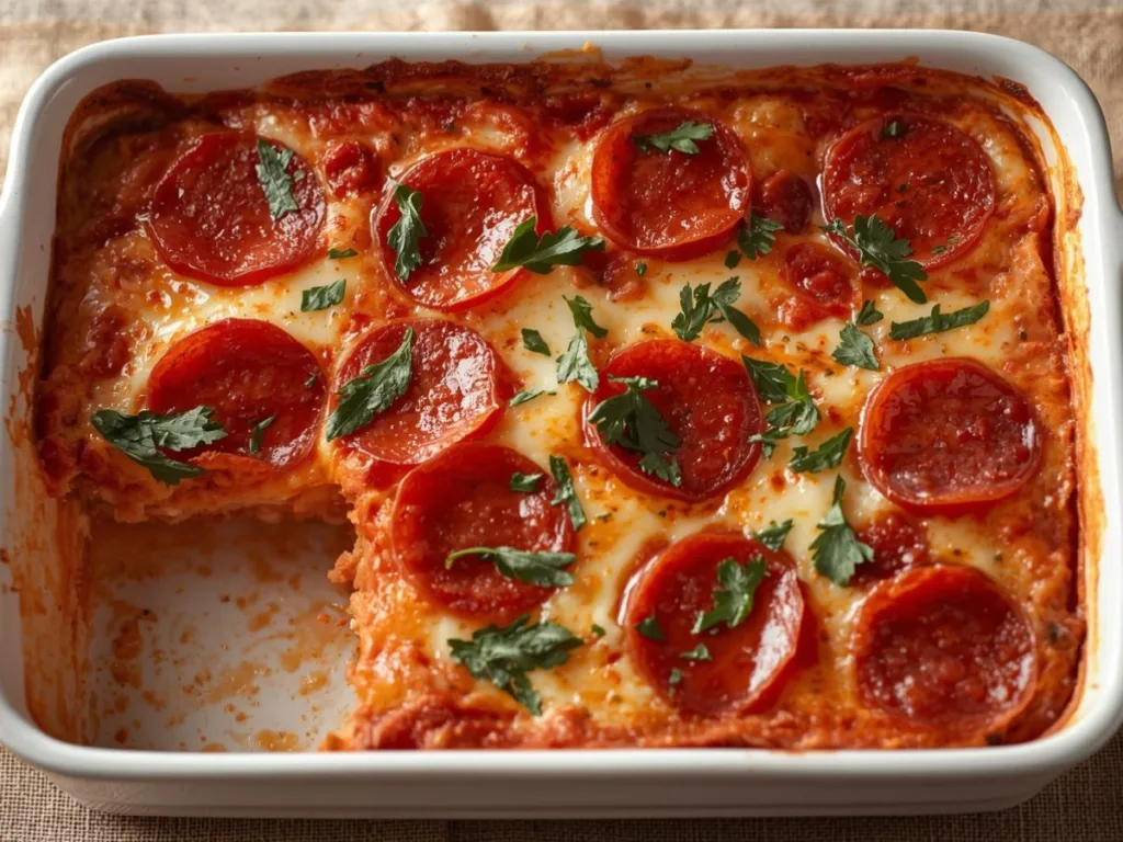 Quick Weeknight Pizza Casserole