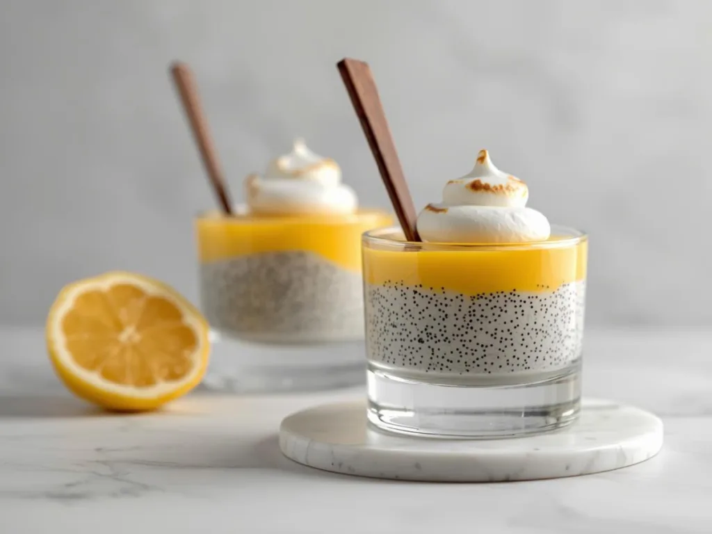 Healthy Lemon Curd Chia Pudding breakfast.