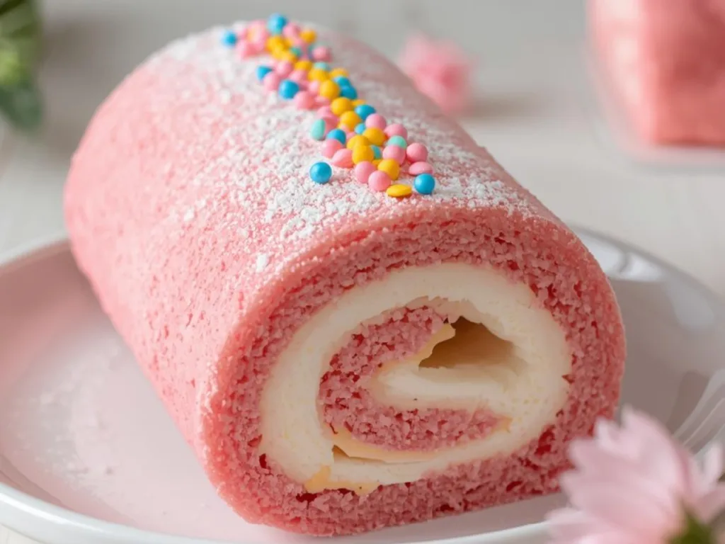 Kawaii Japanese Cotton Candy Swiss Cake Roll.