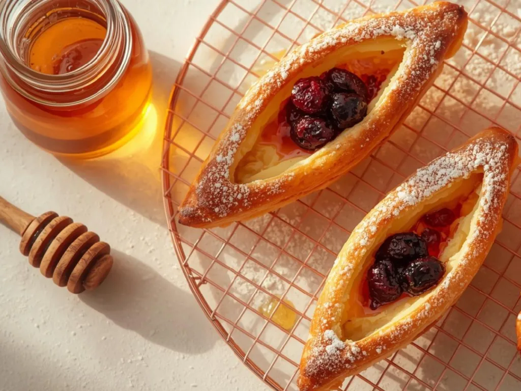 kmak Syrian Bread Recipe showing the soft dough and rich fruit preserve filling.
