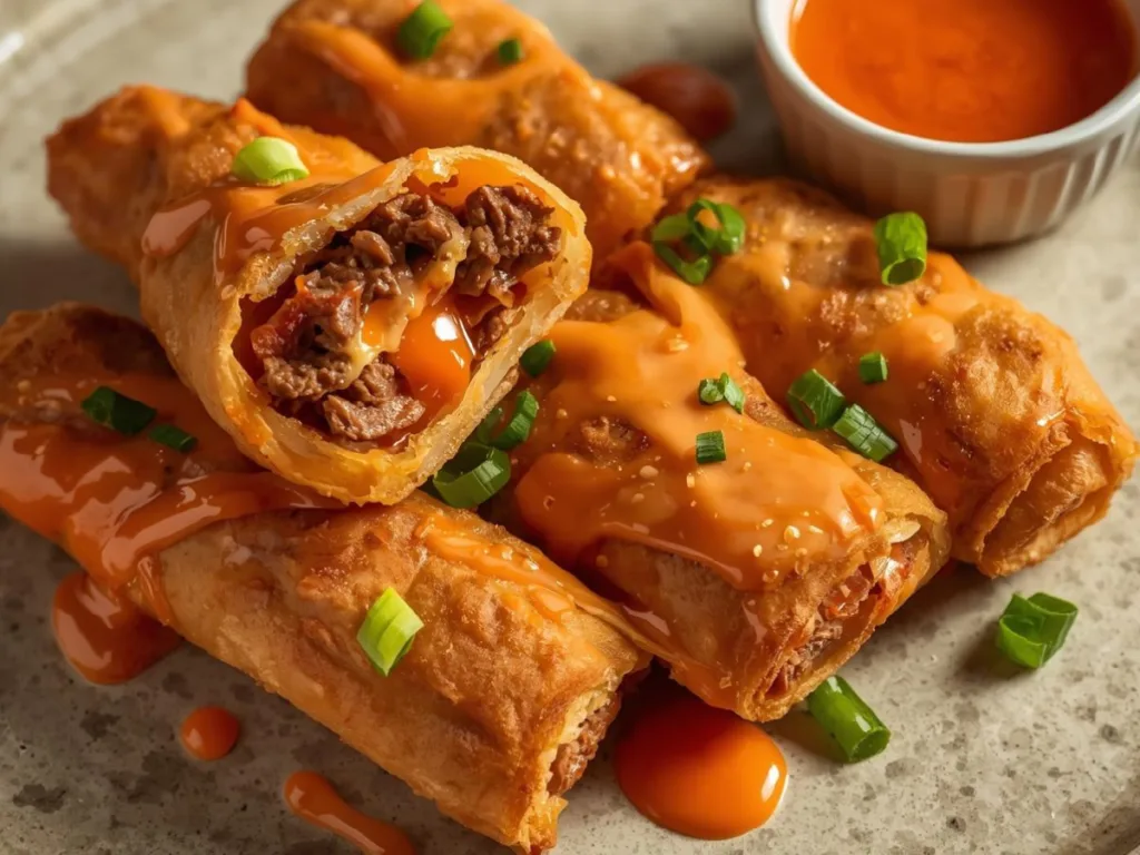 Voodoo egg rolls with sweet chili sauce
