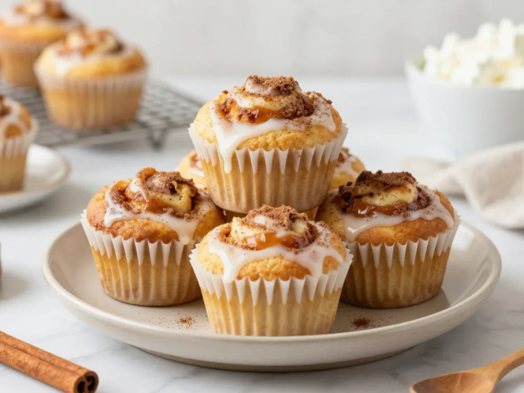 A golden brown Cottage Cheese Cinnamon Sugar Breakfast Muffin Bake in a Small Baking Dish, featuring a Cinnamon Sugar swirl and Breakfast Muffins texture.