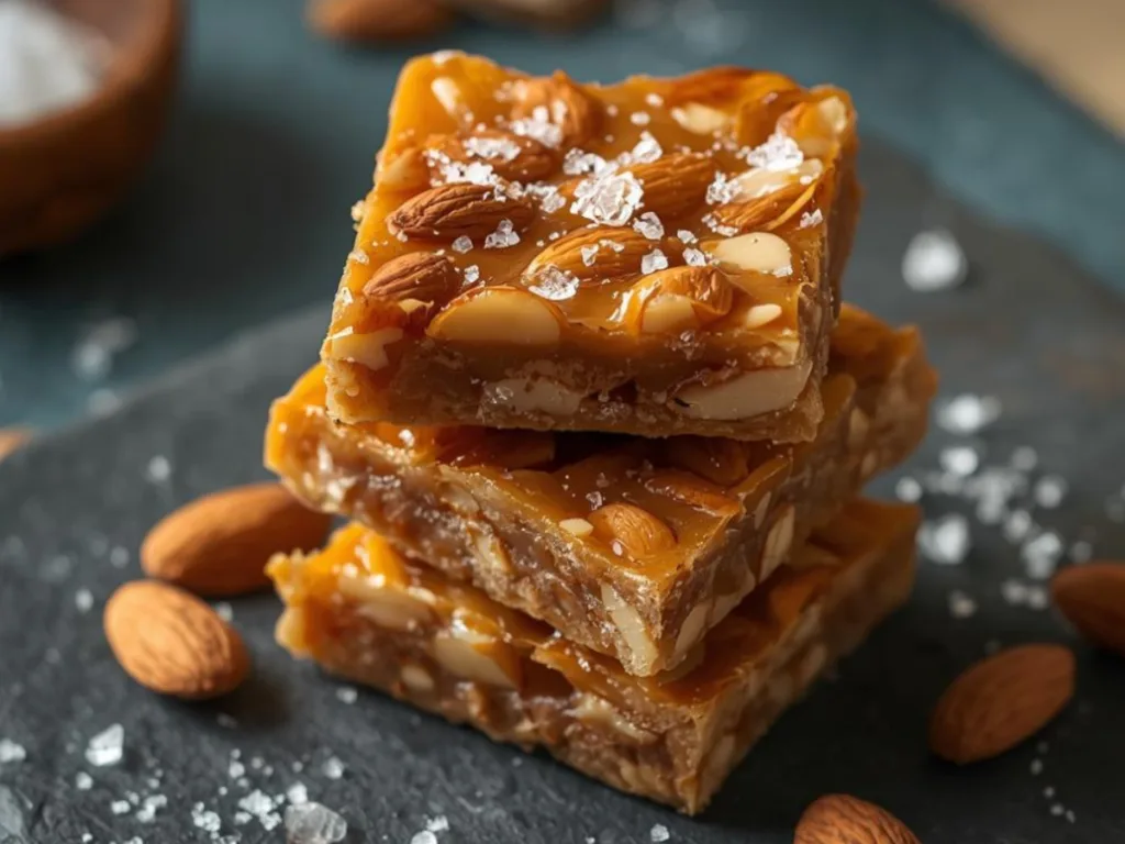 Salted Caramel Almond Bars.