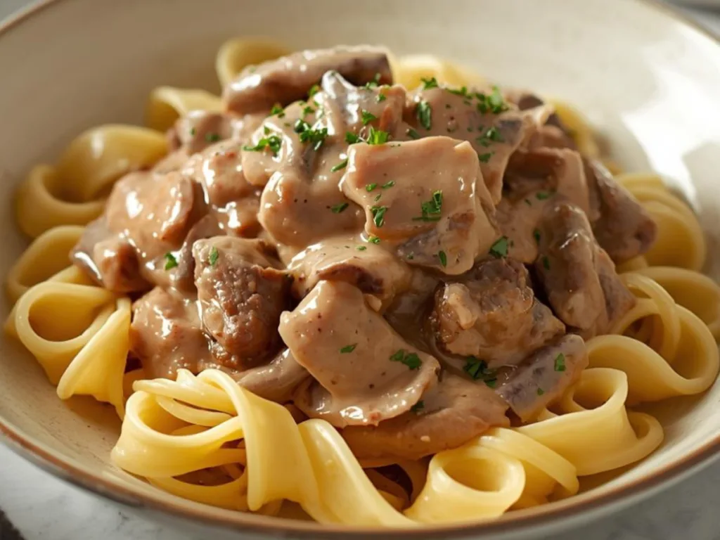 Creamy Slow Cooker Beef.