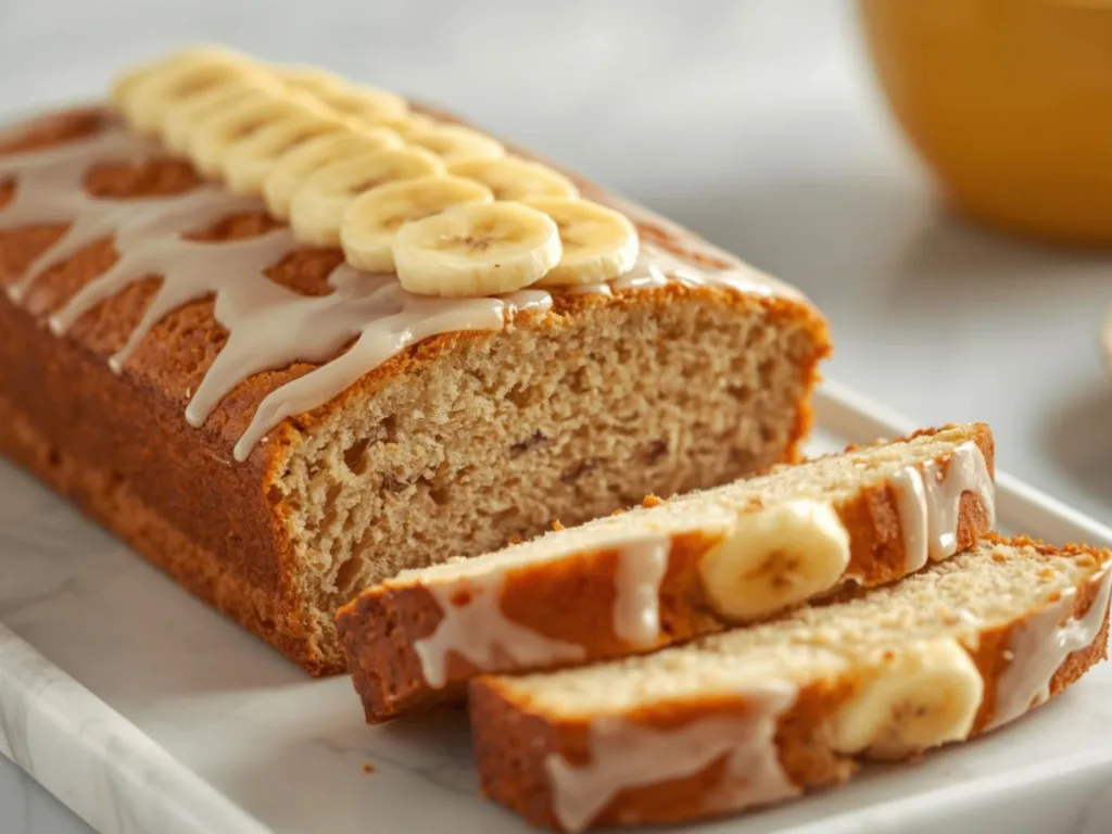 Golden brown Protein Cottage Cheese Banana Bread.